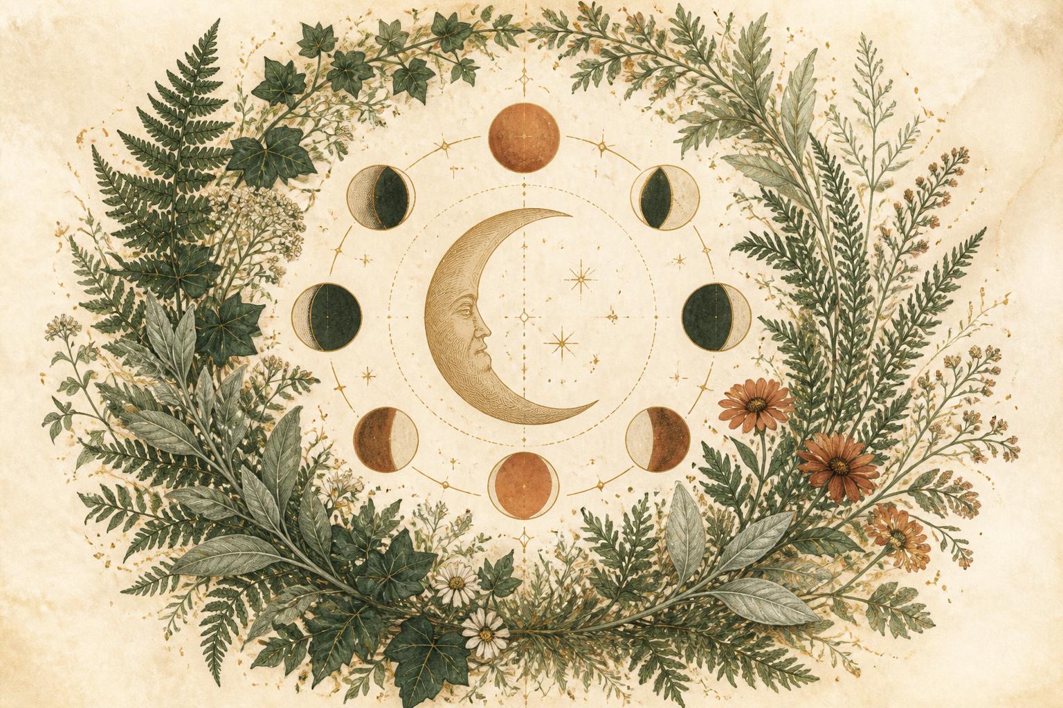 Mondphasen und Kräuterkranz